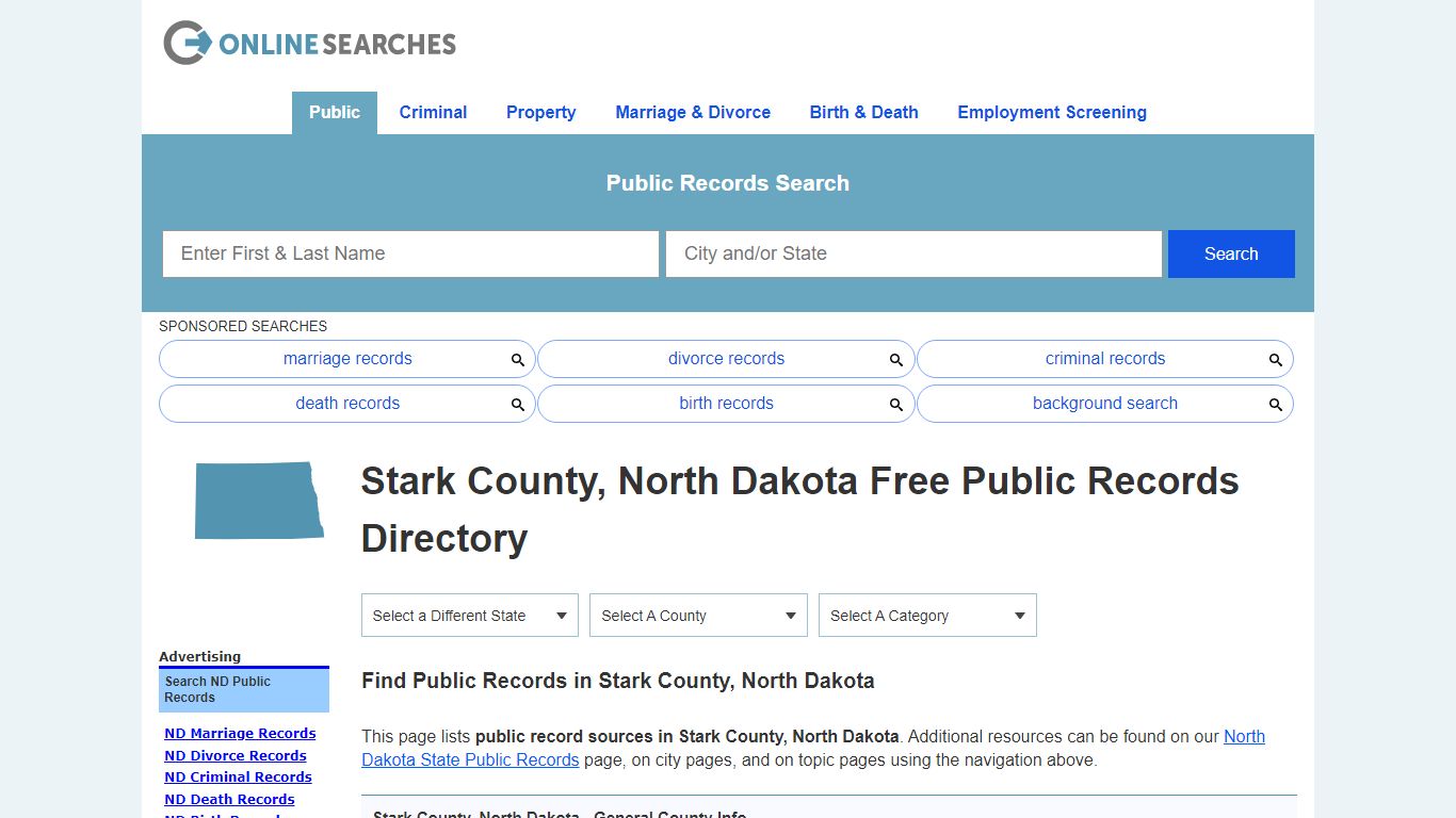 Stark County, North Dakota Public Records Directory