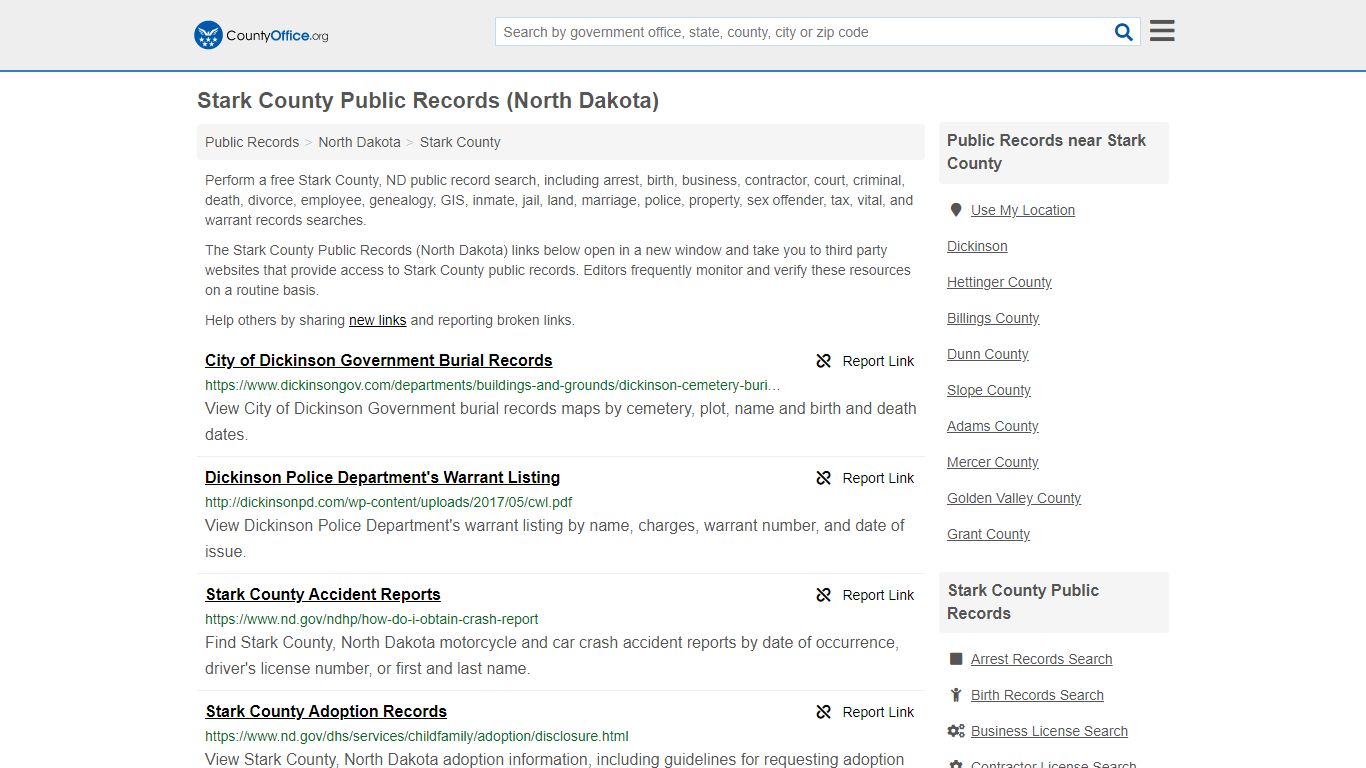 Stark County Public Records (North Dakota) - County Office